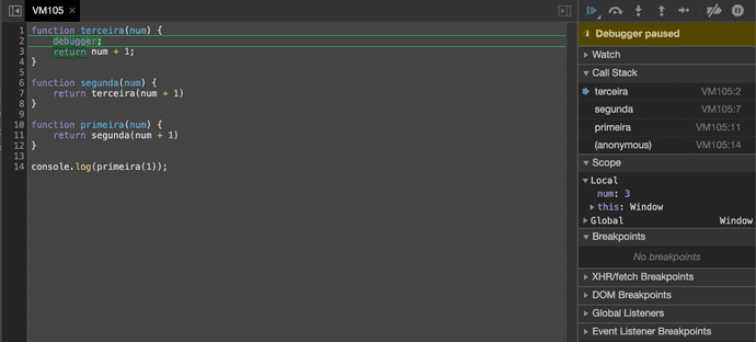 CallStack no DevTools do Chrome