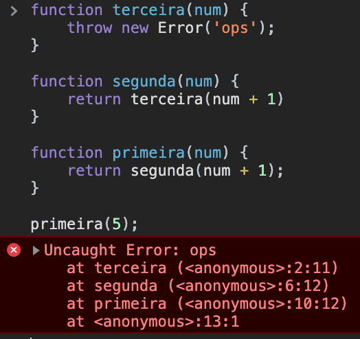 StackTrace no DevTools do Chrome